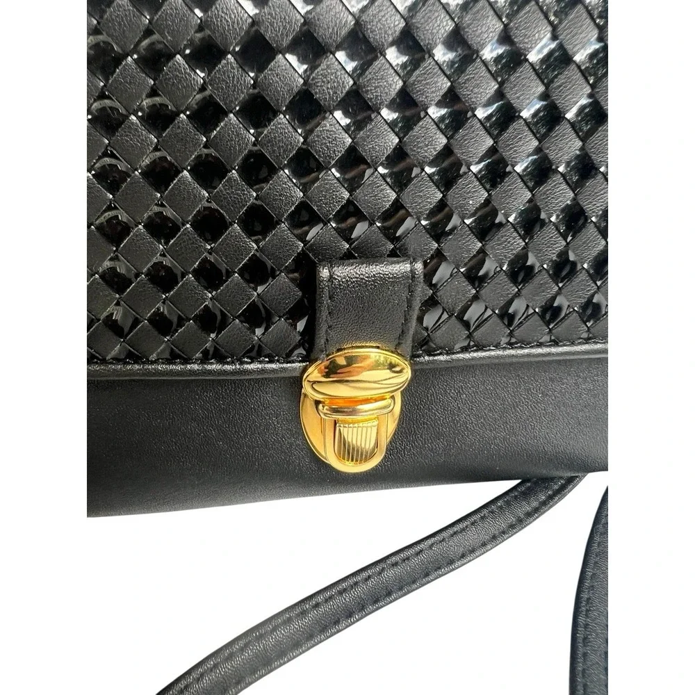 Rosetti Black Basketweave Convertible Whopper Crossbody Clutch Wallet + Cosmetic